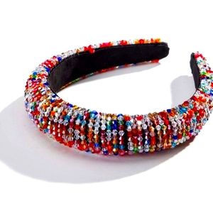 Crystal Colorful Headband padded sparkle beads